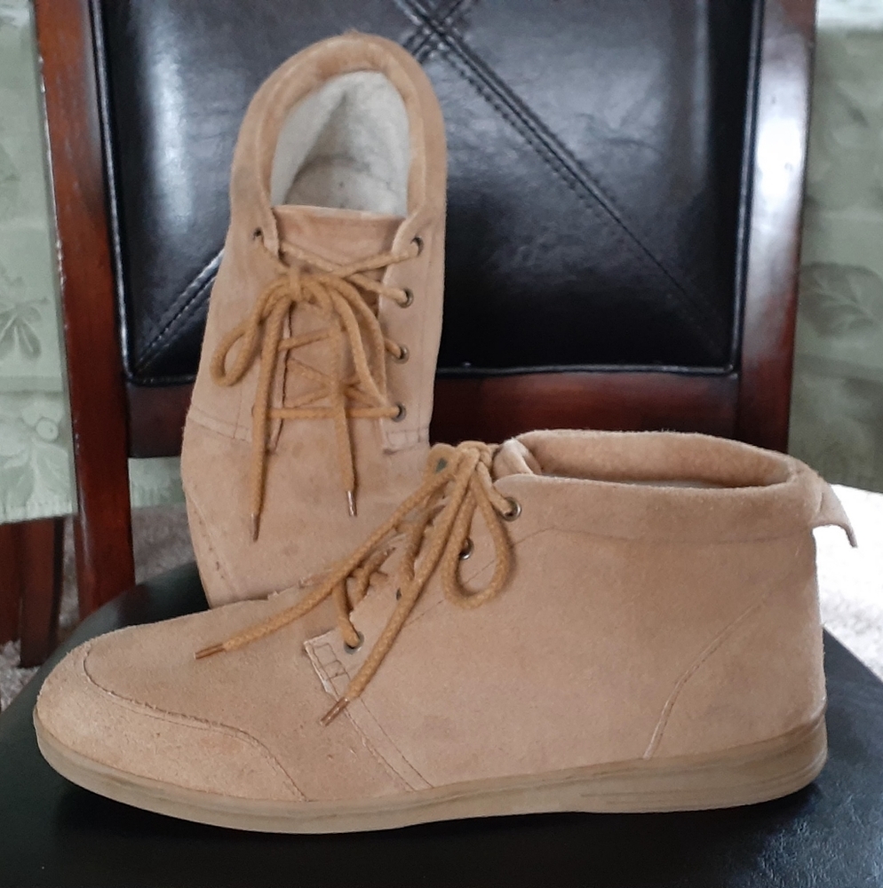 Men's tan suede shoes, size 12